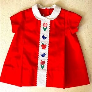 Infant vintage Sylvia White short sleeve dress